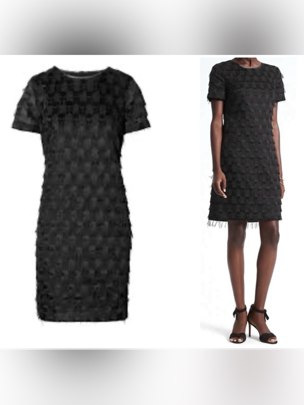 Banana Republic SOLD OUT Fringe-dot fabric adds texture Shift Dress Party